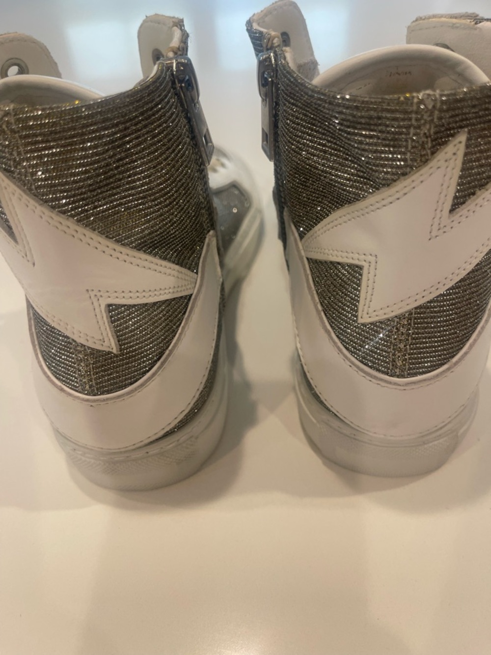 $448 -Zadig & Voltaire ZV1747 High Flash
Sneakers Size 36 Hightop Silver Shoes - Picture 11 of 11